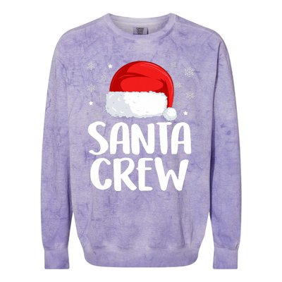 Santa Crew Funny Christmas Family Matching Cute Pajamas Colorblast Crewneck Sweatshirt