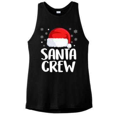 Santa Crew Funny Christmas Family Matching Cute Pajamas Ladies PosiCharge Tri-Blend Wicking Tank