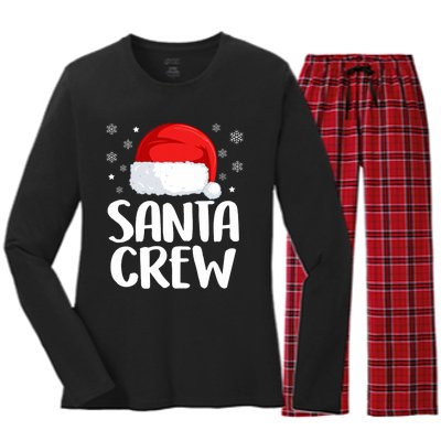 Santa Crew Funny Christmas Family Matching Cute Pajamas Women's Long Sleeve Flannel Pajama Set 