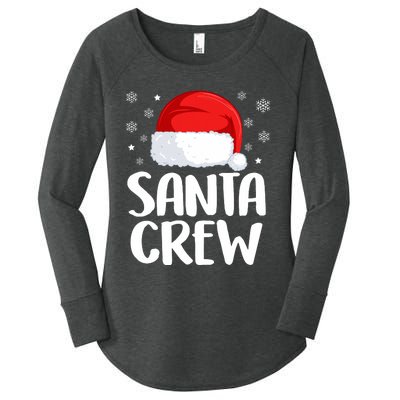 Santa Crew Funny Christmas Family Matching Cute Pajamas Women's Perfect Tri Tunic Long Sleeve Shirt