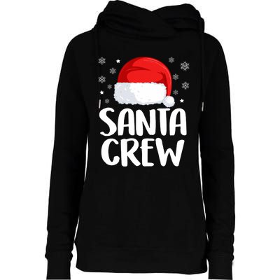 Santa Crew Funny Christmas Family Matching Cute Pajamas Womens Funnel Neck Pullover Hood