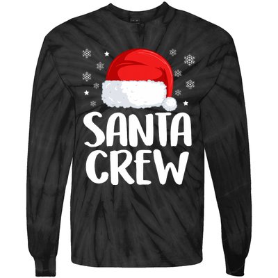 Santa Crew Funny Christmas Family Matching Cute Pajamas Tie-Dye Long Sleeve Shirt