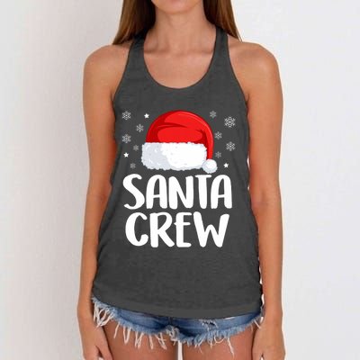 Santa Crew Funny Christmas Family Matching Cute Pajamas Women's Knotted Racerback Tank