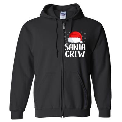 Santa Crew Funny Christmas Family Matching Cute Pajamas Full Zip Hoodie