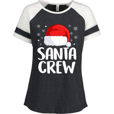 Santa Crew Funny Christmas Family Matching Cute Pajamas Enza Ladies Jersey Colorblock Tee