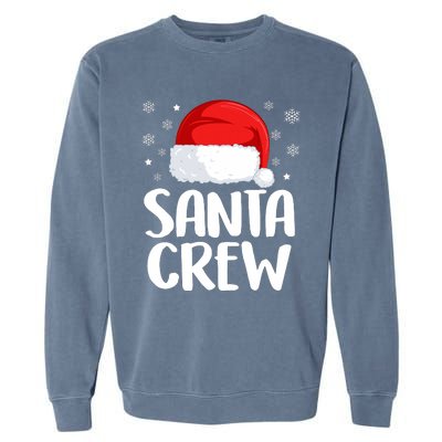 Santa Crew Funny Christmas Family Matching Cute Pajamas Garment-Dyed Sweatshirt