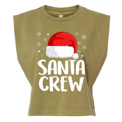 Santa Crew Funny Christmas Family Matching Cute Pajamas Garment-Dyed Women's Muscle Tee