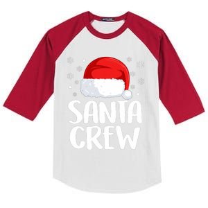 Santa Crew Funny Christmas Family Matching Cute Pajamas Kids Colorblock Raglan Jersey