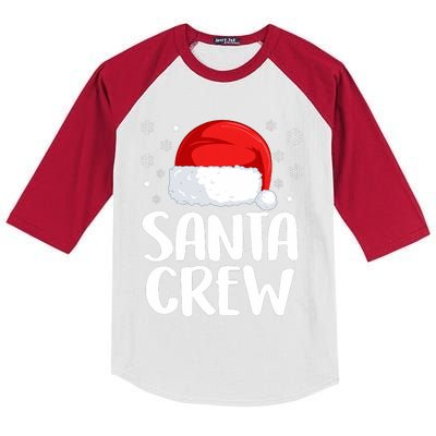 Santa Crew Funny Christmas Family Matching Cute Pajamas Kids Colorblock Raglan Jersey