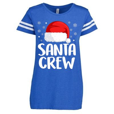 Santa Crew Funny Christmas Family Matching Cute Pajamas Enza Ladies Jersey Football T-Shirt