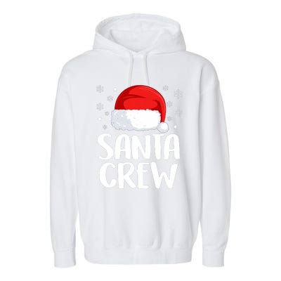 Santa Crew Funny Christmas Family Matching Cute Pajamas Garment-Dyed Fleece Hoodie