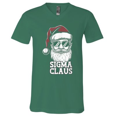 Sigma Claus Funny Christmas Santa Claus Sarcastic Joke V-Neck T-Shirt