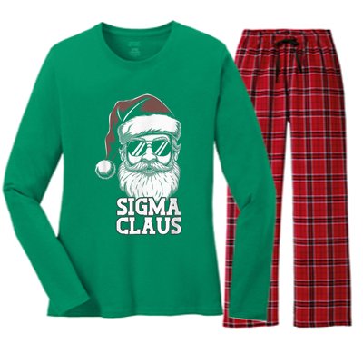 Sigma Claus Funny Christmas Santa Claus Sarcastic Joke Women's Long Sleeve Flannel Pajama Set 