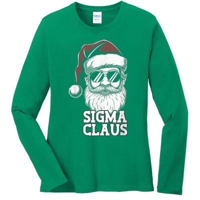 Sigma Claus Funny Christmas Santa Claus Sarcastic Joke Ladies Long Sleeve Shirt