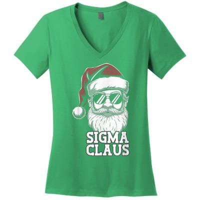 Sigma Claus Funny Christmas Santa Claus Sarcastic Joke Women's V-Neck T-Shirt