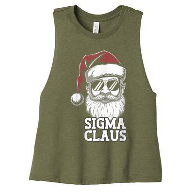 Sigma Claus Funny Christmas Santa Claus Sarcastic Joke Women's Racerback Cropped Tank