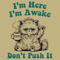 Sarcastic Cat Funny Cat Im Here Im Awake Dont Push It T-Shirt