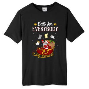 Santa Cats For Everybody Ugly Christmas Sweater Cat Lover Great Gift Tall Fusion ChromaSoft Performance T-Shirt