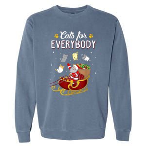 Santa Cats For Everybody Ugly Christmas Sweater Cat Lover Great Gift Garment-Dyed Sweatshirt