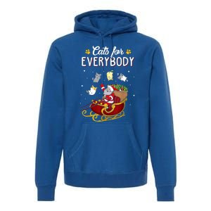 Santa Cats For Everybody Ugly Christmas Sweater Cat Lover Great Gift Premium Hoodie