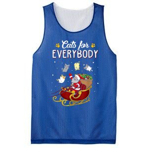 Santa Cats For Everybody Ugly Christmas Sweater Cat Lover Great Gift Mesh Reversible Basketball Jersey Tank