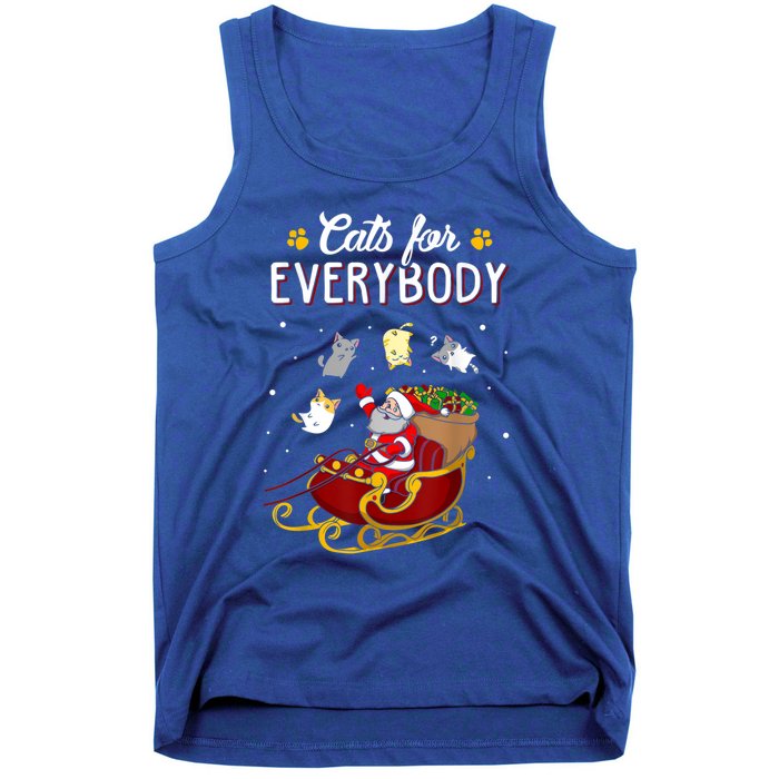 Santa Cats For Everybody Ugly Christmas Sweater Cat Lover Great Gift Tank Top