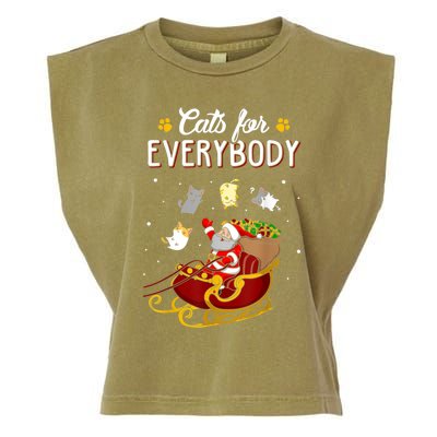 Santa Cats For Everybody Ugly Christmas Sweater Cat Lover Great Gift Garment-Dyed Women's Muscle Tee