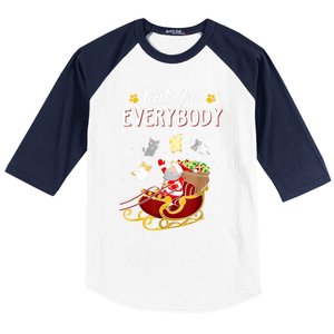 Santa Cats For Everybody Ugly Christmas Sweater Cat Lover Great Gift Baseball Sleeve Shirt