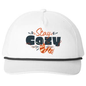 Stay Cozy Fall Snapback Five-Panel Rope Hat