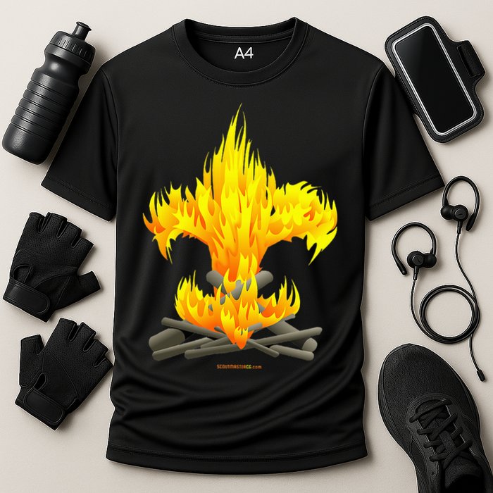 Scout Camp Fire Original Fleurdelis Cooling Performance Crew T-Shirt