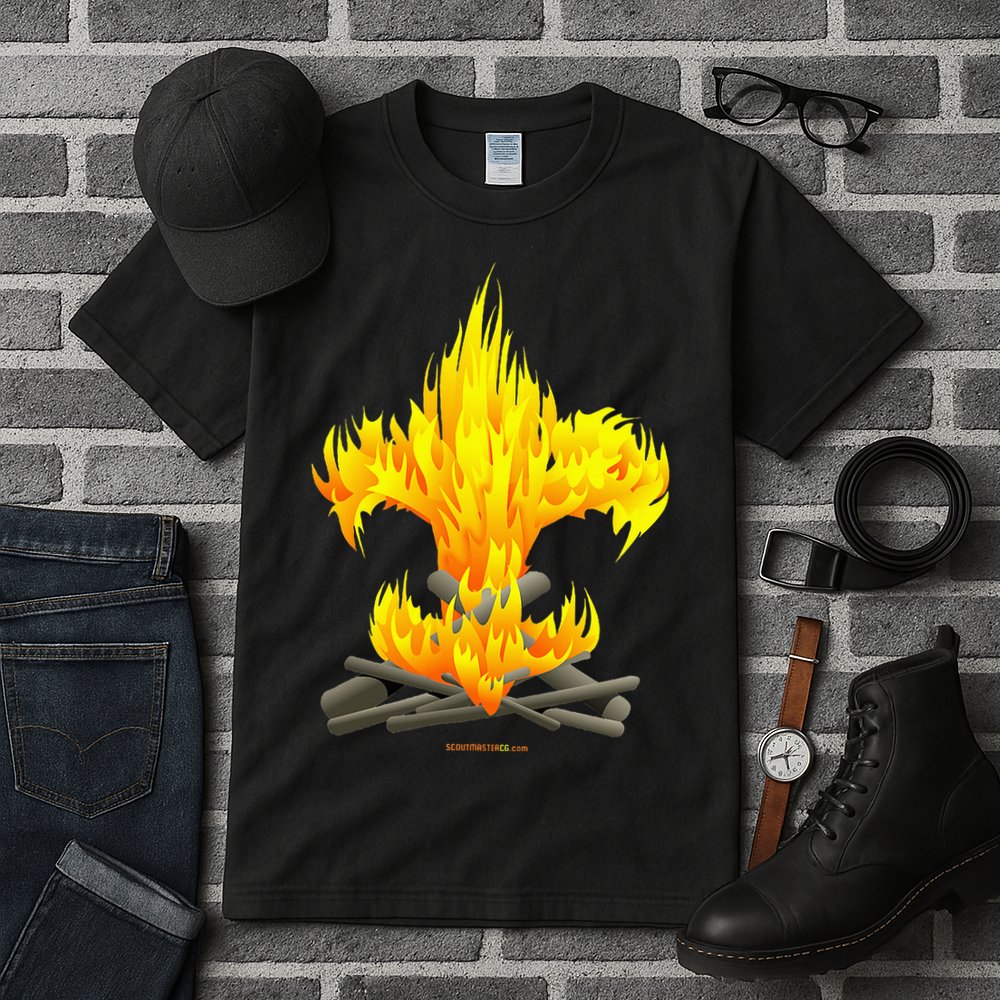 Scout Camp Fire Original Fleurdelis Tall T-Shirt