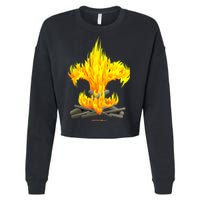 Scout Camp Fire Original Fleurdelis Cropped Pullover Crew