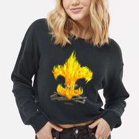 Scout Camp Fire Original Fleurdelis Cropped Pullover Crew