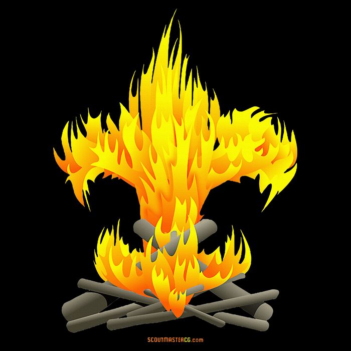 Scout Camp Fire Original Fleurdelis Cropped Pullover Crew