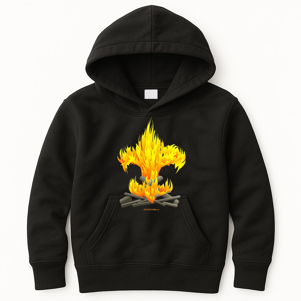 Scout Camp Fire Original Fleurdelis Kids Hoodie