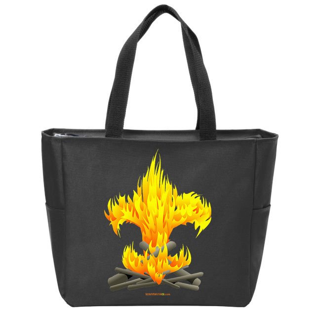 Scout Camp Fire Original Fleurdelis Zip Tote Bag