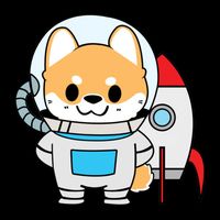 Shiba Cute Fox Rocket Ship Cartoon Cooling Performance Crew T-Shirt