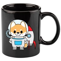 Shiba Cute Fox Rocket Ship Cartoon 11oz C Handle Ceramic Mug