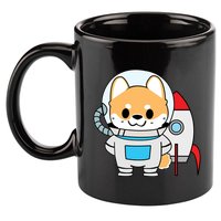 Shiba Cute Fox Rocket Ship Cartoon 11oz C Handle Ceramic Mug