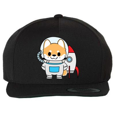 Shiba Cute Fox Rocket Ship Cartoon Wool Snapback Cap