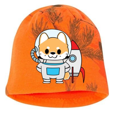 Shiba Cute Fox Rocket Ship Cartoon Kati - Camo Knit Beanie