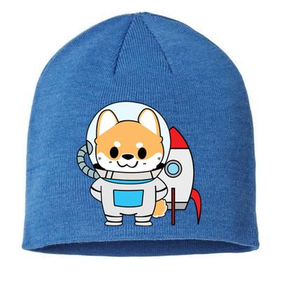 Shiba Cute Fox Rocket Ship Cartoon Sustainable Beanie