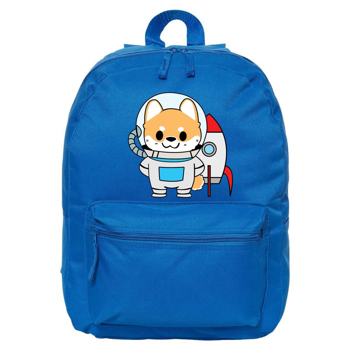 Shiba Cute Fox Rocket Ship Cartoon 16 in Basic Backpack