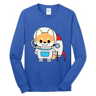 Shiba Cute Fox Rocket Ship Cartoon Tall Long Sleeve T-Shirt