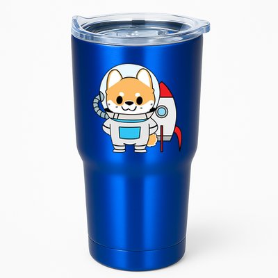 Shiba Cute Fox Rocket Ship Cartoon Tumbler