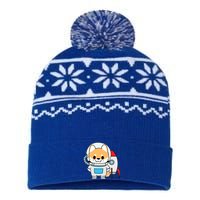 Shiba Cute Fox Rocket Ship Cartoon USA-Made Snowflake Beanie