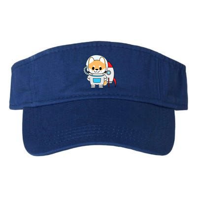 Shiba Cute Fox Rocket Ship Cartoon Valucap Bio-Washed Visor