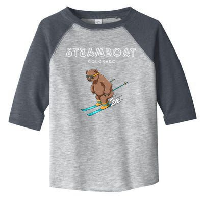 Steamboat Colorado Funny Ski Grizzly Bear Gift Toddler Fine Jersey T-Shirt