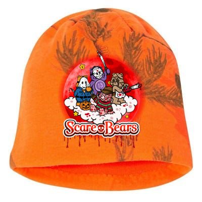 Scary Care Funny Halloween Scare Bears Horror Faces Kati - Camo Knit Beanie