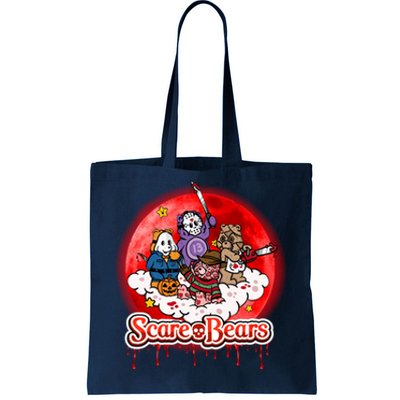 Scary Care Funny Halloween Scare Bears Horror Faces Tote Bag